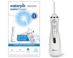 Waterpik Monddouche draadloos Cordless Advanced, 4x opzetstukken, drukbereik instelbaar (3,1 tot 5,2 bar) via 3 drukinstellingen, inductielaadsysteem, wit, WP-580 ( Opvolger v.d. WP560 )