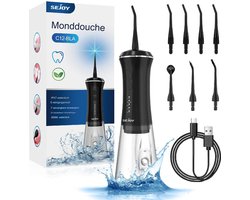 Wildor® Waterflosser 350ML - 5 standen - Monddouche Inclusief 7 spuitmondjes - Oplaadbaar (volle accu voor 21 dagen) - Draadloos flosapparaat - Mondhygiëne - Slimme power-off