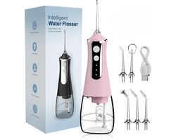 YHS WaterFlosser - Draadloos - 5 Opzetstukken - Monddouche - Elektrisch Flosapparaat - Water Pik - Elektrische Tandenstoker - Duurzaam - Hoge Druk Flossen - Roze