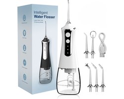 YHS WaterFlosser - Draadloos - 5 Opzetstukken - Monddouche - Elektrisch Flosapparaat - Water Pik - Elektrische Tandenstoker - Duurzaam - Hoge Druk Flossen - Wit