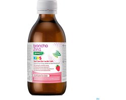 Broncho 2 in 1 Hoestsiroop- vanaf 1 jaar- Honing- Heemstwortelextract- Aardbeismaak- 120ml