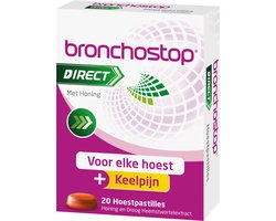 Bronchostop Direct - Hoestpastilles - Met honing  – 20 stuks