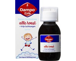 Dampo Kids Kindersiroop Alle Hoest + Vrije luchtwegen - Voor droge en vastzittende hoest - Vanaf 1 jaar - Medisch hulpmiddel - 100 ml