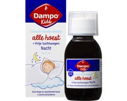 Dampo Kids Nacht Kindersiroop Alle Hoest + Vrije luchtwegen - Voor droge en vastzittende hoest 's nachts bij kinderen - Verlichting en verzachting bij het hoesten - Vanaf 1 jaar - Medisch hulpmiddel - 100 ml