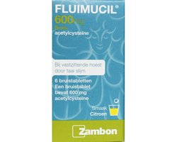 Fluimucil Hoest 600mg - 1 x 6 bruistabletten