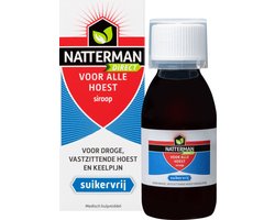 Natterman Direct Voor Alle Hoest Siroop - Voor droge, vastzittende hoest en keelpijn - Suikervrij - Vanaf 3 jaar - Medisch hulpmiddel - 120 ml