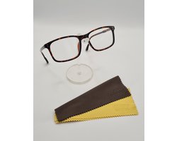 Bril op sterkte +2,5 / unisex leesbril / universele bril voor lezen met 2 microvezeldoekjes / leeshulp bruine leesbril unisex +2.5 dames heren / met reinigingsdoekjes / flexibele tempels / 013514 / reading glasses / lunette de lecture / Aland optiek