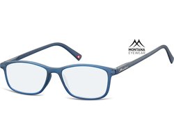 Montana Eyewear BLF51A leesbril - beeldschermbril +1.00 blauw - rechthoekig - incl. hardcase