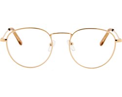 Noci Eyewear Leesbril SCG018 Goldy +1.50 - Rond metaal frame - Goudkleurig