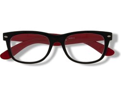 Noci Eyewear NCR013 leesbril +5.00 WF frame zwart met rood - rechthoekig