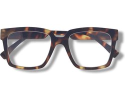 Noci Eyewear PCL031 Remo leesbril - sterkte +1.00 Tortoise - groot frame - inclusief opbergpouch