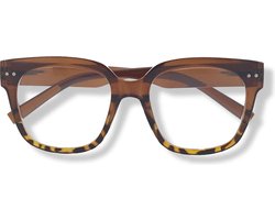 Noci Eyewear QCB341 Leesbril Asti +1.50 - Bruin met tortoise uitloop - groot montuur