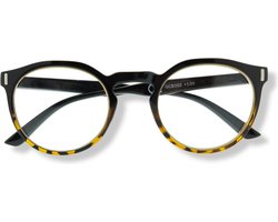 Noci Eyewear QCB352 Nemo Leesbril +4.00 Zwart glanzend montuur met tortoise uitloop in frame