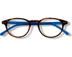 Noci Eyewear RCE003 Boston Leesbril +5.00 - Demi montuur, blauwe poten