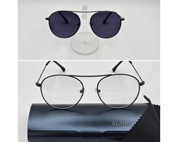 Unisex bril met meekleurende glazen +2,0 / meekleurende leesbril / 2405 / chameleon bril / fotochroome grijze lenzen +2.0 / bril met brillenkoker en microvezel doek / zonnebril / lunettes de soleil / Aland optiek