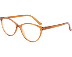 XYZ Eyewear Leesbril Bruin +3.50 - Dames - Heren - Leesbrillen - Trendy - Lees bril - Leesbril met sterkte - Voordeel - Cateye - Met sterkte +3.50