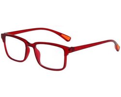 XYZ Eyewear Leesbril Rood +1.00 - Dames - Heren - Leesbrillen - Trendy - Lees bril - Leesbril met sterkte - Voordeel - Met sterkte +1.00