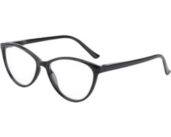 XYZ Eyewear Leesbril Zwart +1.00 - Dames - Heren - Leesbrillen - Trendy - Lees bril - Leesbril met sterkte - Voordeel - Cateye - Met sterkte +1.00