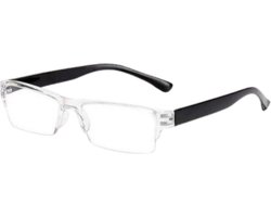 XYZ Eyewear Leesbril Zwart +2.00 - Dames - Heren - Leesbrillen - Trendy - Lees bril - Leesbril met sterkte - Voordeel - Randloos - Met sterkte +2.00