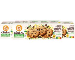 Céréal Cookies Stukjes Chocolade Glutenvrij & Lactosevrij - 3 x 150 gr - Voordeelverpakking