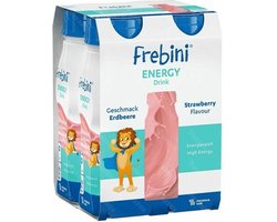 FREBINI ENERGY DRINK KINDEREN AARDBEI FL 4X200ML