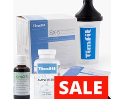 Get Skinny in 24 days Afslankpakket|Ketox24 & TimFit Aminozuren & Maaltijd afslankbooster SX-5 AARDBEI