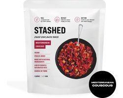 Stashed Mediterrane Couscous - Vegan Maaltijd - Maaltijdvervanger - Adventure food - Instant Bereiding - Geen Conserveermiddelen - Vriesdroogmaaltijd - Eenpersoonsmaaltijd