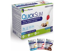 NUTRIPHARMA Snelle Slanke Maaltijdvervanger voor Gewichtsverlies Shake Mix (GEMENGD) 1 Doos 30 maaltijden 20g Proteïne 27 Vitamines en Mineralen Voedingsvezels Koolhydraatarm Glutenvrij