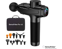 SensuPulse Pro V2 Massage Gun - Professioneel Massage Apparaat - 12 Opzetstukken - 30 Snelheden - Spierherstel en Ontspanning - Massage Pistool - Fitness en RSI Klachten - Gratis Drukpuntmassagetechnieken Handleiding - Shiatsu