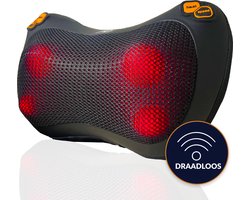 AD Loyal Products Draadloos Massagekussen - Nek en Rug Shiatsu Massagekussen - Infrarood Verwarming - Fysio Effect - Slaapmasker