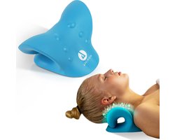 Apeiron Nekstretcher - Voor Nek, Rug en Schouderpijn - Massagekussen - Nek stretcher - Shiatsu Massagekussen - Massage Hoofdkussen - Nekmassage Apparaat - Nekkussen - Nekmassage Apparaat - Triggerpoint - Acupunctuur - Blauw