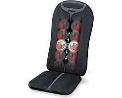 Beurer MG 205 Shiatsu Massagekussen - Massagestoel - Shiatsu rug-massage - 3 Massagezones - 6 Massagekoppen - Extra dun en licht kussen - Verwarming - Timer - 3 Jaar garantie