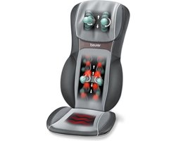 Beurer MG 295 Black Shiatsu Massagekussen - Massagestoel - 3-in-1 - Rug en nek - 4 Shiatsu massagekoppen - 2 Shiatsu nekmassage vingers - 3D Tuimeltechniek - 3 Zones - 2 Snelheden - Timer - Licht - Verwarming - 3 Jaar garantie