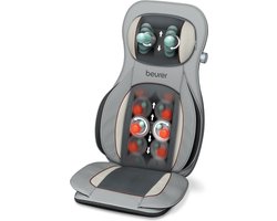 Beurer MG 320 HD Shiatsu Massagekussen - Massagestoel - 3 in 1 - Luchtcompressie massage - Triggerpoint massage - 4 + 2 Massagekoppen - Verwarming & licht - 3 Intensiteitsniveaus - Timer - Lederlook - 3 Jaar garantie