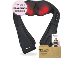 BrellaVio XL Draadloos Massagekussen + Massagebal - Massage Apparaat met Infrarood Warmte - Rugsluiting voor Handsfree Gebruik - Elektrisch Nekmassage Apparaat voor Nek/Schouder/Rug/Voeten - Shiatsu Massage Apparaten