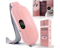 Gluxury Menstruatie Warmteband - Verwarmde Menstruatieband - Verwarmingsband - 3 Warmtestanden - Massagekussen - Triltechnologie - Roze