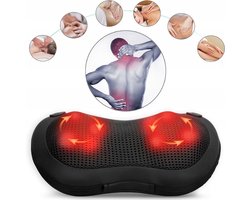 Ilso massagekussen nek en rug - Shiatsu - nekmassage - massage apparaat met warmte functie - timer - inclusief 12V stekker -zwart