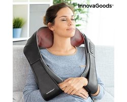 Innovagoods - Shiatsu pro massagekussen voor heel het lichaam  -  8 Roterende Ballen met Warmte Functie/infrarood  en  een autostekker inbegrepen