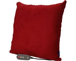 Invitalis VitalyMed Soft Plus in het Bordeaux rood en grijs. Dit vernieuwde massagekussen met infrarood en memory foam geeft geweldige shiatsu massage. Diverse kleuren, 5 jaar garantie, afstandsbediening, rug- nek- schouder- been- en voetmassage