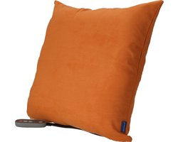 Invitalis VitalyMed Soft Plus in het oranje en grijs. Dit vernieuwde en unieke massagekussen met infrarood en memory foam geeft geweldige shiatsu massage. Diverse kleuren, 5 jaar garantie, afstandsbediening, rug- nek- schouder- been- en voetmassage