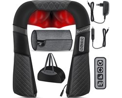 KESSER® Shiatsu Massager Nek Massager Incl. Zakje Schouder Rug Massager Massage met Warmte met 3D Massage Nek, Rug, Schouder, Benen, Voeten - Zwart / Antraciet