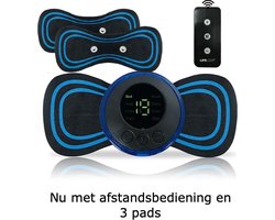 LifeLoom Spierstimulator Met Afstandsbediening - Vlindermassage - incl. 3 massage pads - USB Oplaadbaar - Nek Massage - Draagbare Mini EMS Massage voor Nek Rug Taille Armen Benen Pijn - Gemakkelijk Gebruik Thuis