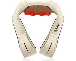 Massagekussen draadloos - Massage kussen - Massagekussen nek en rug - Massagekussen nek - 38,1L x 20,3W x 17,8H cm - Beige