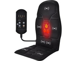 Massagekussen - Full Body - Infrarood - Therapie - Elektrische Vibrator - Auto / Thuis - Massage Stoel Mat - Zwart