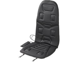 ProPlus Massagekussen - 115 x 47 cm - Verwarmingskussen Rug - Stoelverwarming - Massagestoel voor de Auto - 12 V - 2 in1 - 5 Massage-programma's - Verstelbare Banden - Zwart