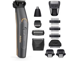 BaByliss Graphite Precision 12 in 1 Multi-Trimmer Trimmerset MT987E - Precisie Baardtrimmer - Bodygroomer - Wenkbrauw/ Oor/ Neustrimmer