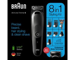 Braun MGK5260 8-in-1 Trimmer, Baardtrimmer Voor Mannen - Gezichts- En Haartrimmer - Zwart/Grijs