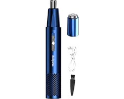 BeSparkz Neustrimmer Multifunctioneel 2 in 1 - Wenkbrauw Trimmer - Neushaartrimmer - Oortrimmer - Oplaadbaar - Mannen en Vrouwen - Blauw