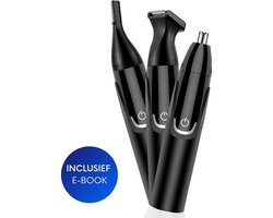 Blade Boutique® 3-in-1 Neustrimmer- Neustrimmer - Wenkbrauw trimmer - Trimmer - Oplaadbaar & Afspoelbaar - Inclusief opbergzakje