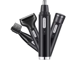 Luxevo Neustrimmer Set van 4 - Verschillende Opzetstukken - Oplaadbaar - Oortrimmer - Mannen en Vrouwen - Neushaartrimmer - Efficiënte en Precieze Verzorging - Zwart